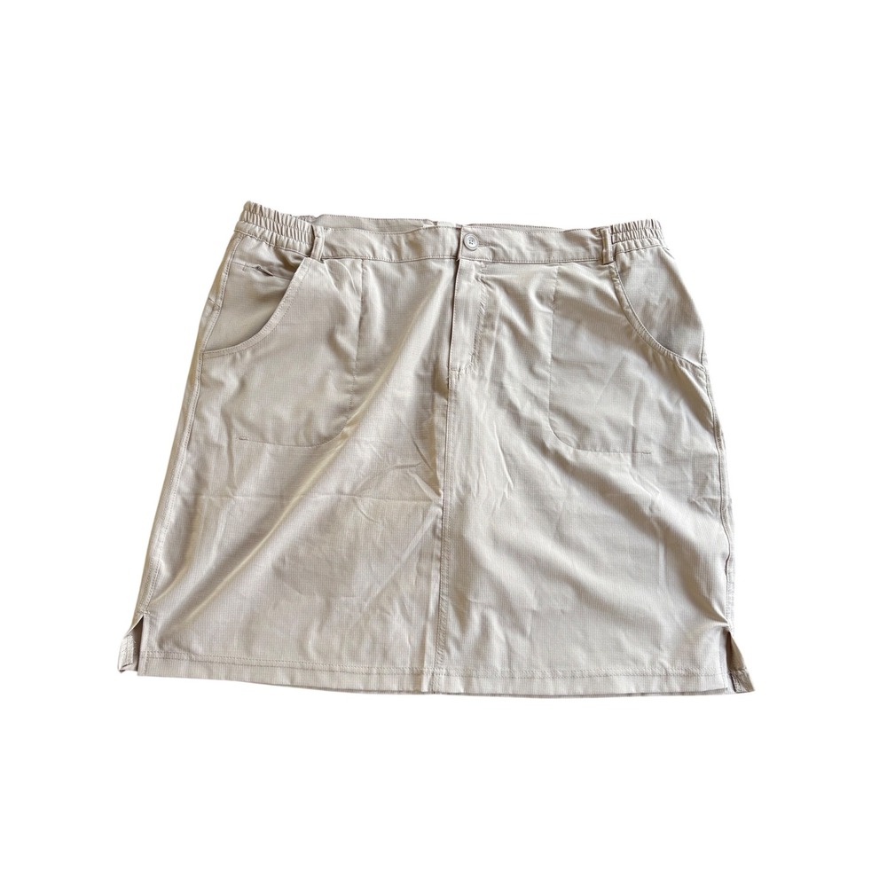 Tilley Womens XL Khaki Tan Ripstop Hiking Skort WA7BT5031 Elastic Waist Outdoor‎